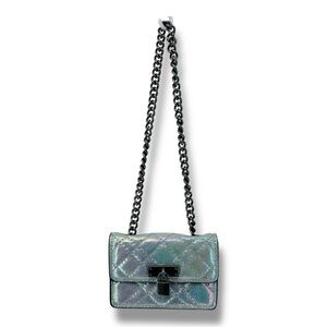 Kurt Geiger Iridescent Holographic Mini Crossbody Bag with Chain